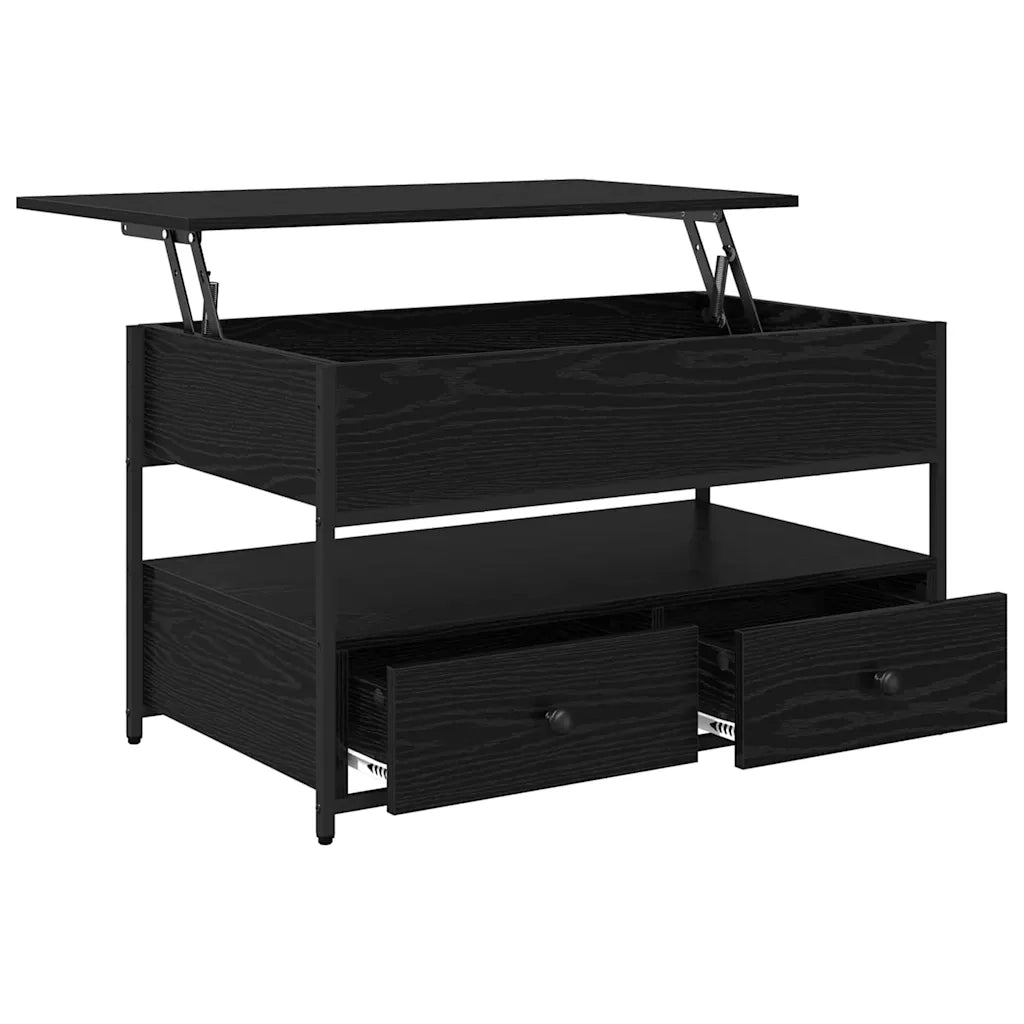 Tavolino da salotto | Tavolino da caff¨¨ | Tavolino da Soggiorno con cassetto Rovere Nero 85 x 50 x 50 cm