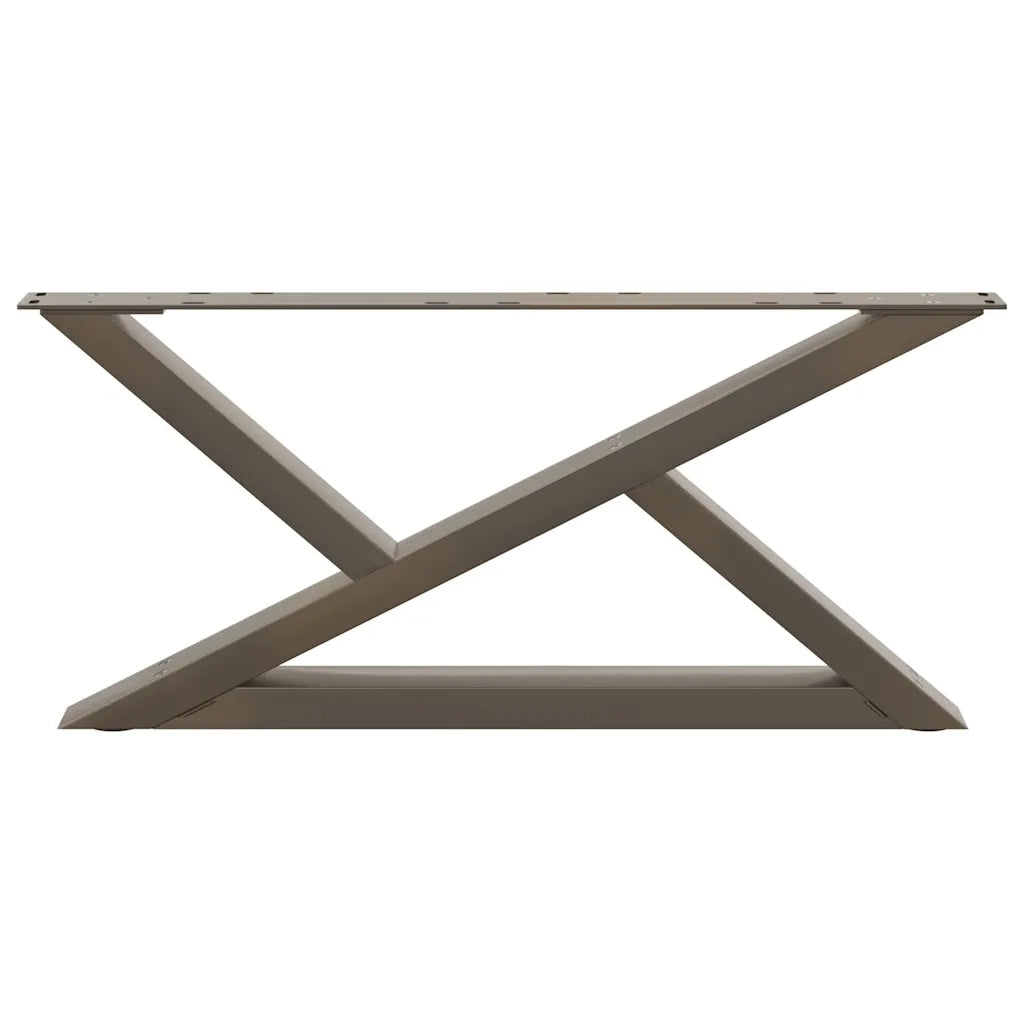 Gambe per tavolino da caffè 2 pz in acciaio naturale 70x(30-31,3) cm 4012695