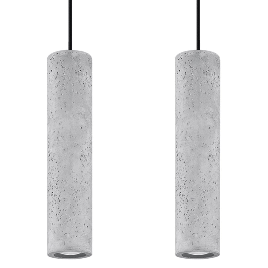 Lampada a sospensione in tubo di cemento Persian Indigo Luvo 2x GU10 LED Max 10W
