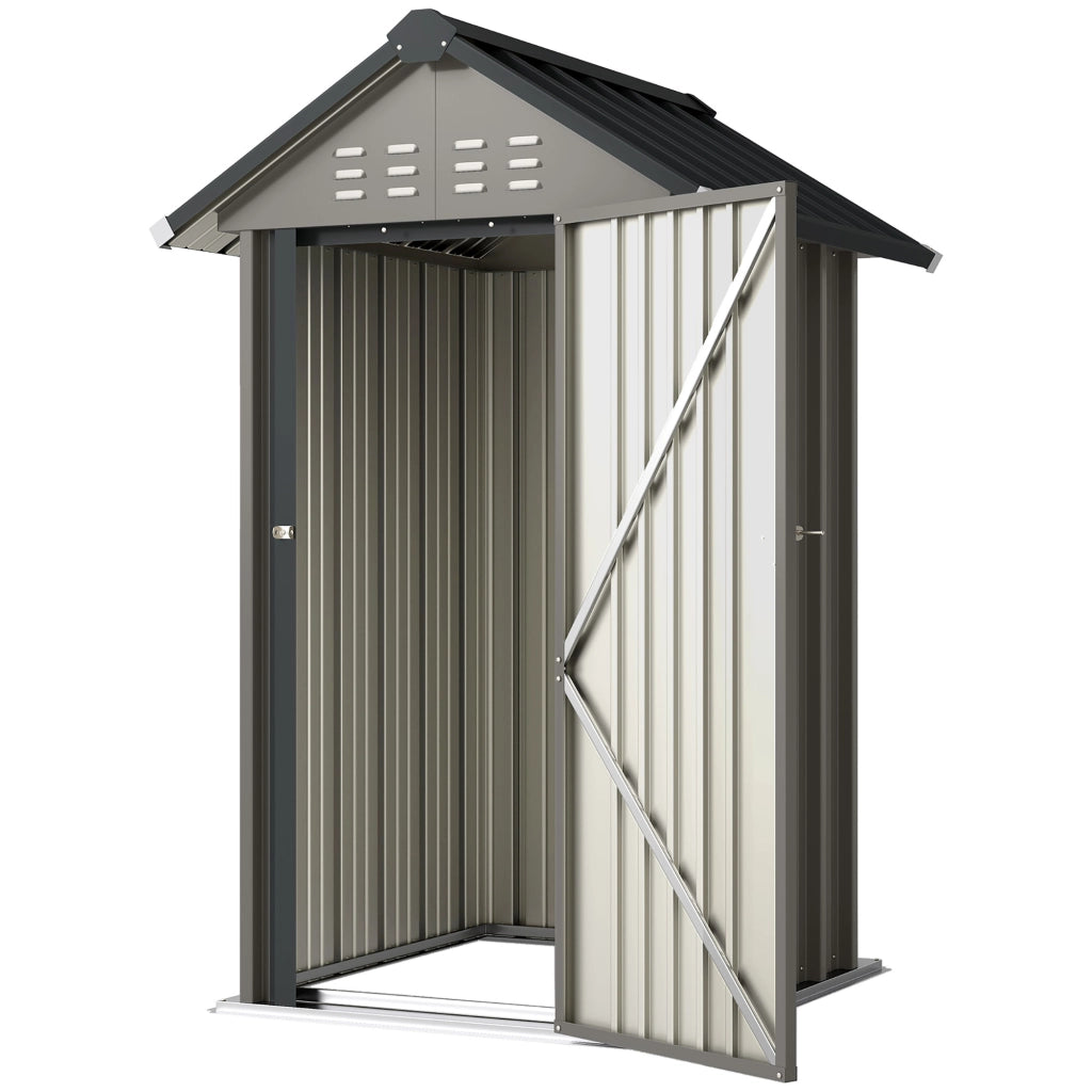 Casetta da giardino in metallo ¨C Zephmum ¨C Grigio 122x121x192 cm