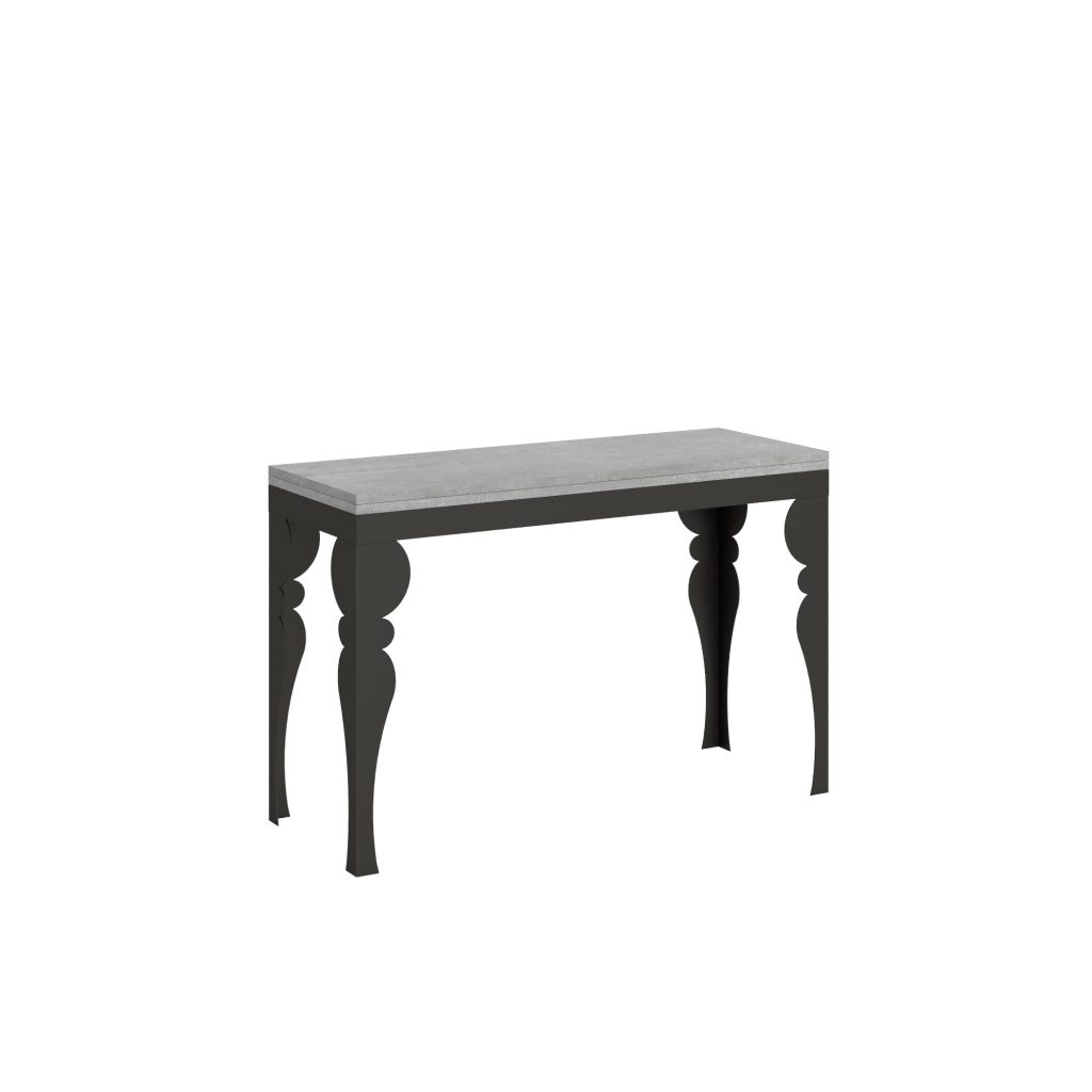 Tavolo apribile 120/200x45/90 cm Paxor Double Cemento telaio Antracite