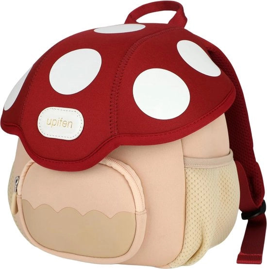 Ragazzina a forma di fungo scolastica per bambini di 2-7 anni, zaino ergonomico riflettente con maniglia per scuola materna