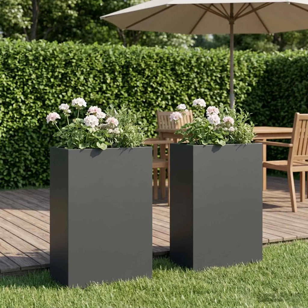 Vaso da giardino 2 pz Antracite 50 x 20 x 75 cm 8005461