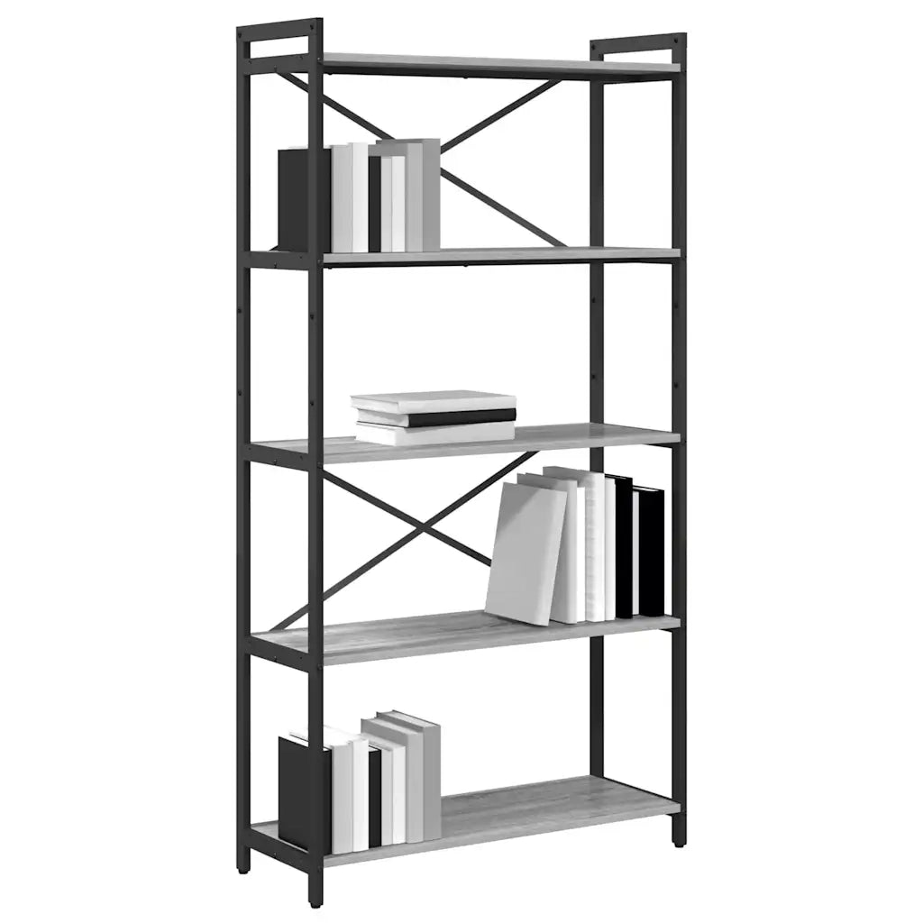 Libreria Grigio sonoma 80 x 30 x 155 cm Legno multistrato 868416