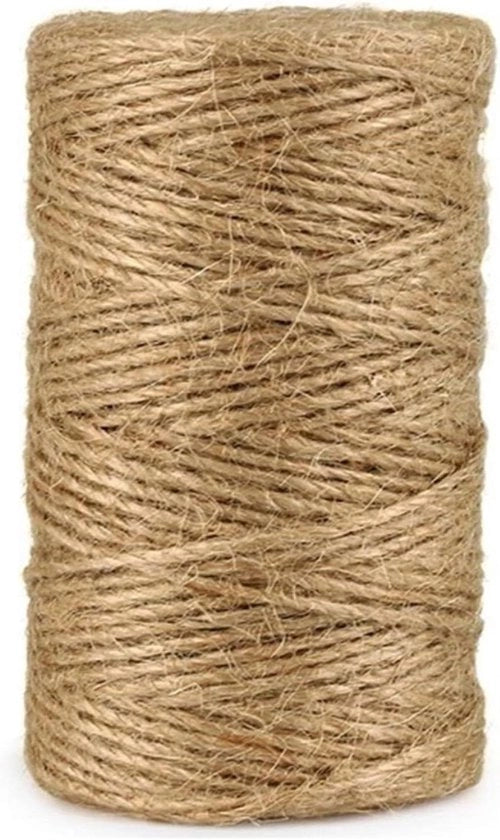 Set di corda di juta da 100 metri - corda decorativa per il fai da te stesso - corda per decorare casa e giardino - Ø 3 mm