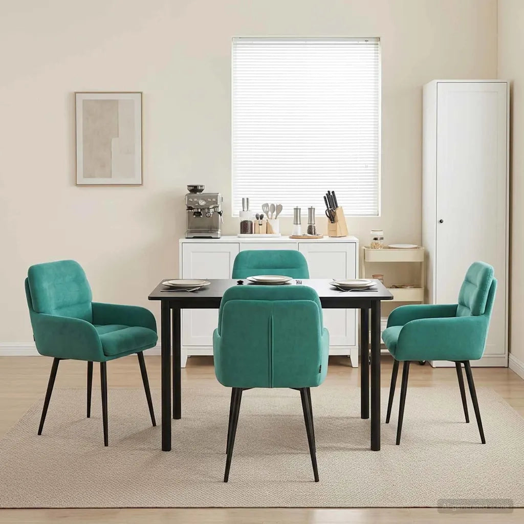 Sedie da pranzo 4 pz Velluto Turchese 59 x 59,5 x 90 cm 3428245