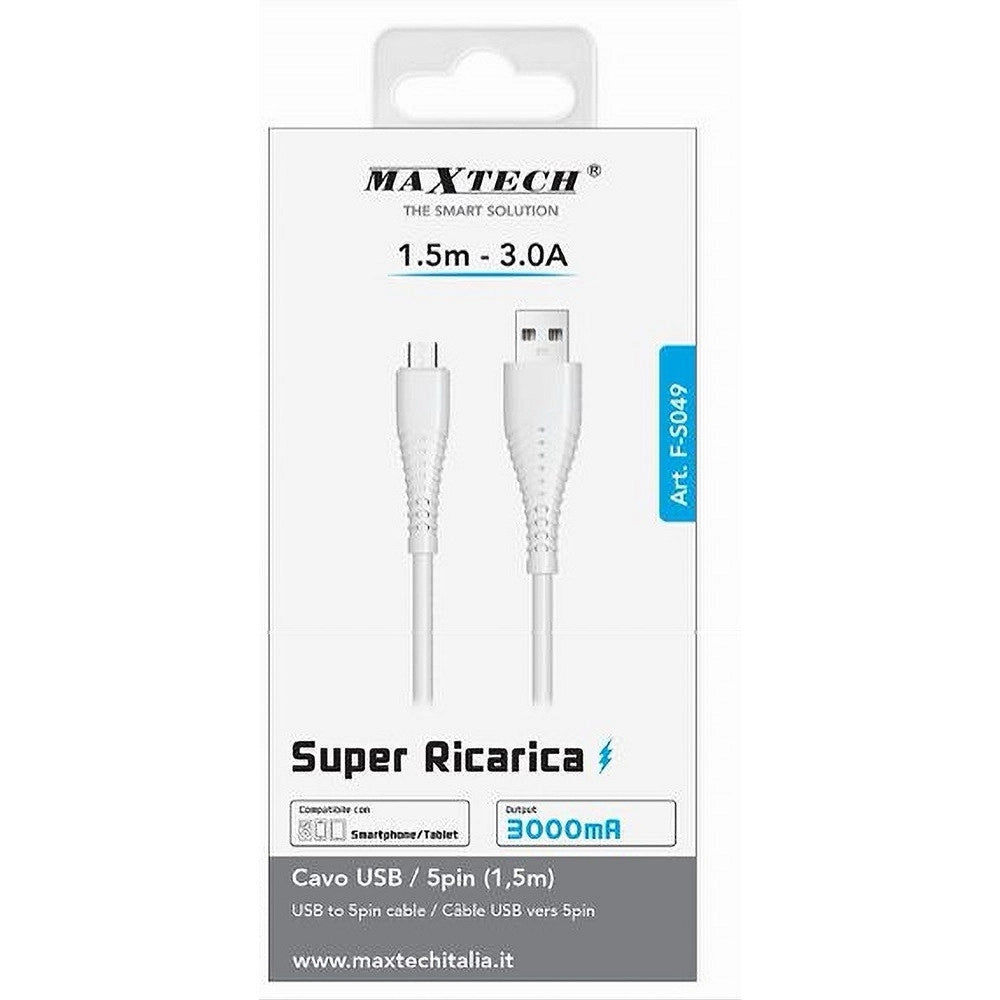 Trade Shop - Cavo Usb/micro Usb 1.5 Metri Super Ricarica Dati 3a Per Tablet Smartphone F-s049 -