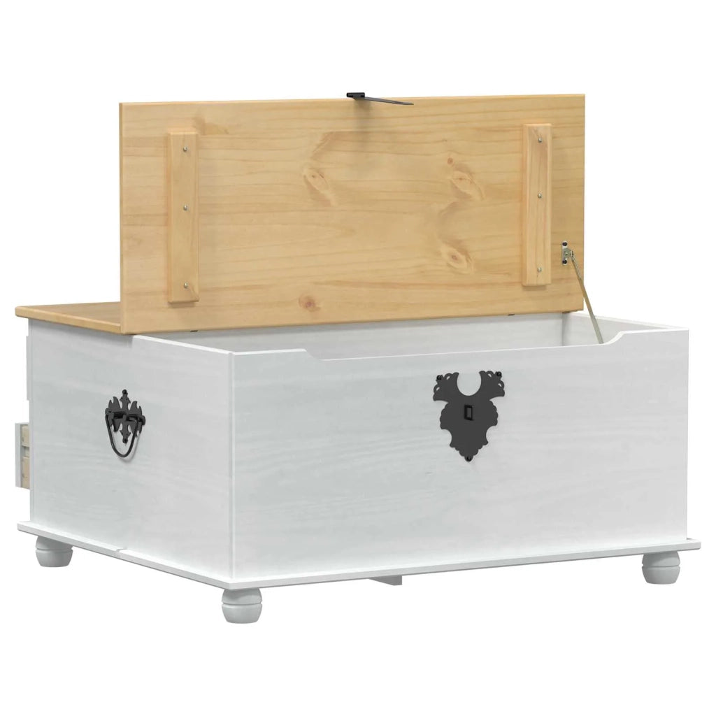 storage box con cassetto Bianco 90 x 78 x 45 cm Pino massello CFW6540534