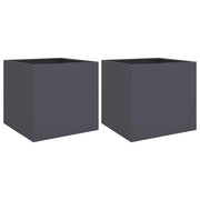 Fioriera rialzata per piante fiori giardino terrazze set da 2 42 x 40 x 39 cm acciaio antracite 02_0038974