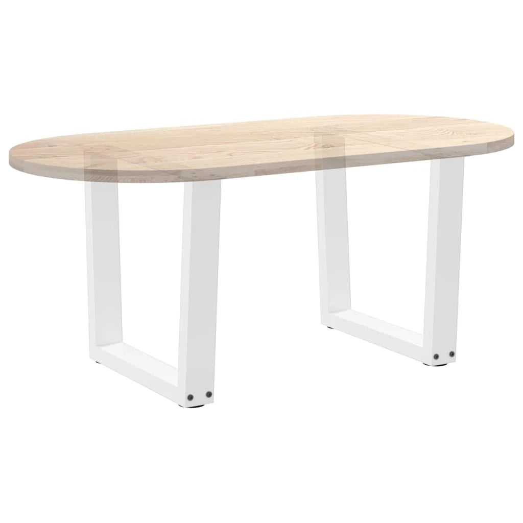 Set di 2 gambe regolabili per tavolino da caffè a forma di V 60 x 42 x 43 cm stile moderno acciaio bianco 02_0056921