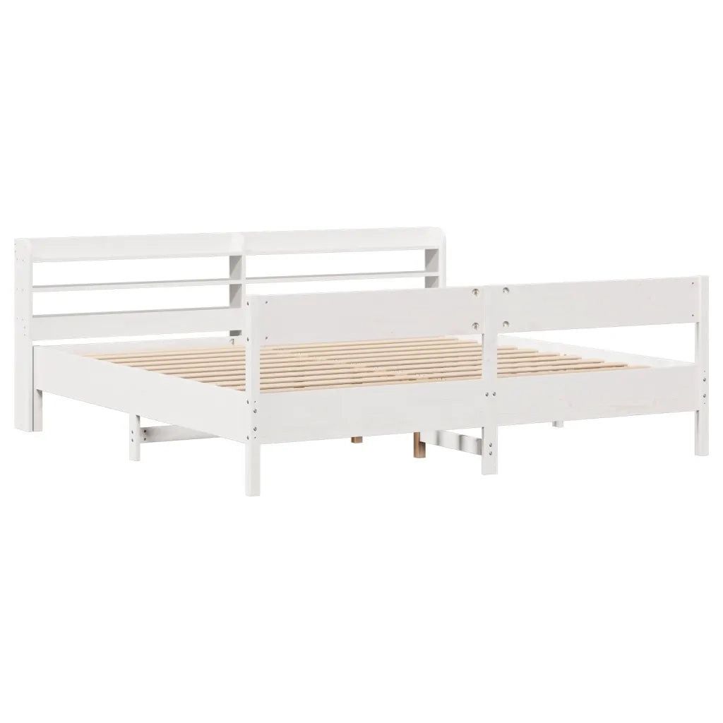 Letto senza Materasso Bianco 180x200 cm Legno Massello di Pino 3306919