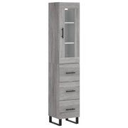 Credenza | Madia | Buffet da pranzo | Armadio da pranzo Grigio Sonoma 34,5x34x180 cm in Legno Multistrato