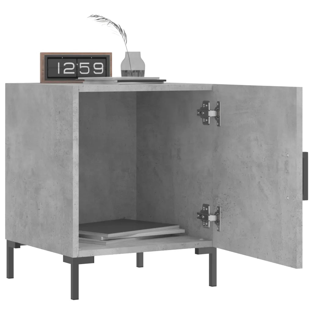 Set di 2 Comodini | Armadio da Notte | Mobiletto da notte Grigio Cemento 40x40x50 cm in Legno Multistrato