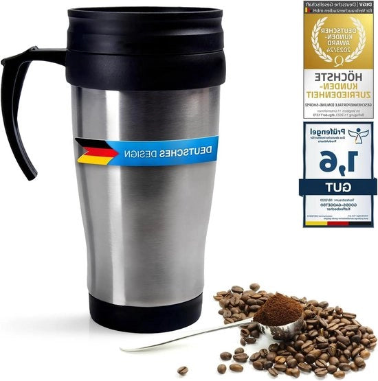 Tazza di caffè in acciaio inossidabile - Tazza isolata per caffè senza perdite - Tazza per caffè riutilizzabile da 400ml con manico