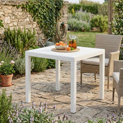 Angelico, Tavolo da Esterno 4 Posti Made in Italy, 79x79x72h cm Bianco