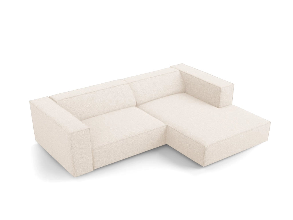 Cosmopolitan Design - Divano angolare destro "Arendal" 3 posti in ciniglia beige chiaro 