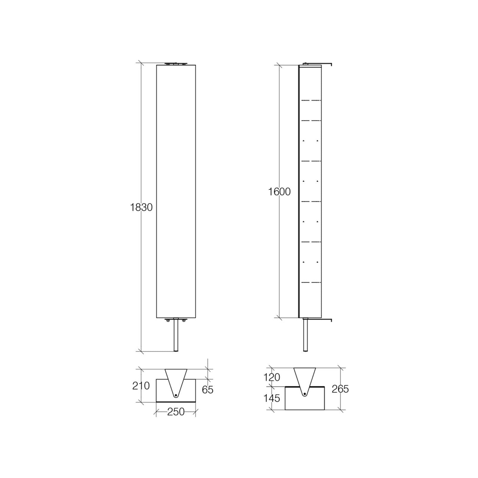 Lineabeta - Colonna girevole con specchio e ripiani in vetro Pikà L.25cm