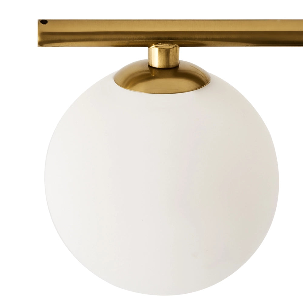 Lampada da soffitto in metallo con 6 paralumi in vetro oro stile glamour
