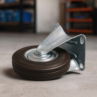 Set rotelle da trasporto 125 mm 2 ruote piroettanti con freno 2 fisse, nucleo in metallo, 100 kg a ruota