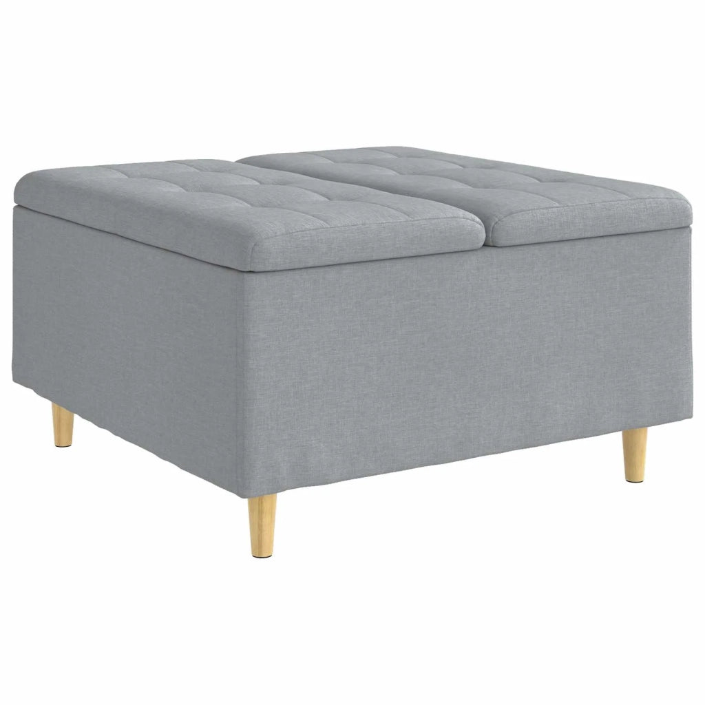 Pouf contenitore Grigio chiaro 80 x 80 x 45 cm Tessuto