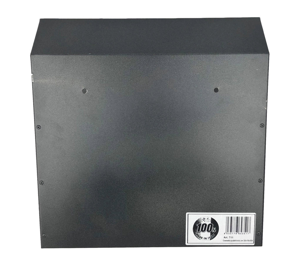 Cassetta Pubblicità 32x13x32 cm Artigian con Pensilina in Ferro Nero
