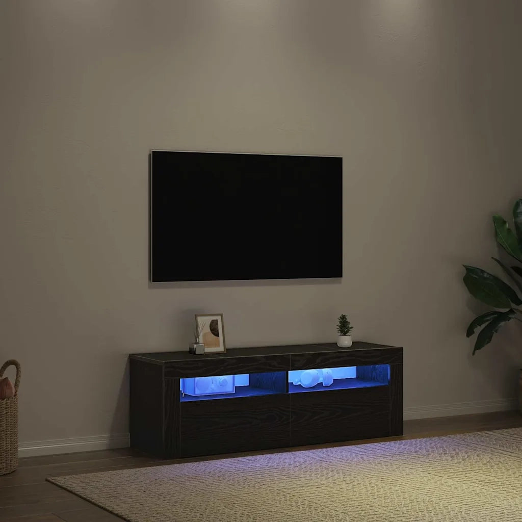Mobile TV Rovere Nero 120 x 35 x 40 cm Legno multistrato 862559