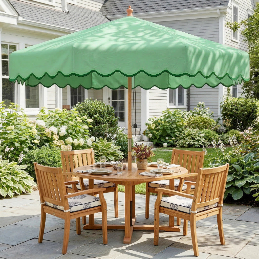Ombrellone da Giardino Rotondo con Volant ¨C zephmum ¨C 230cm Verde Chiaro