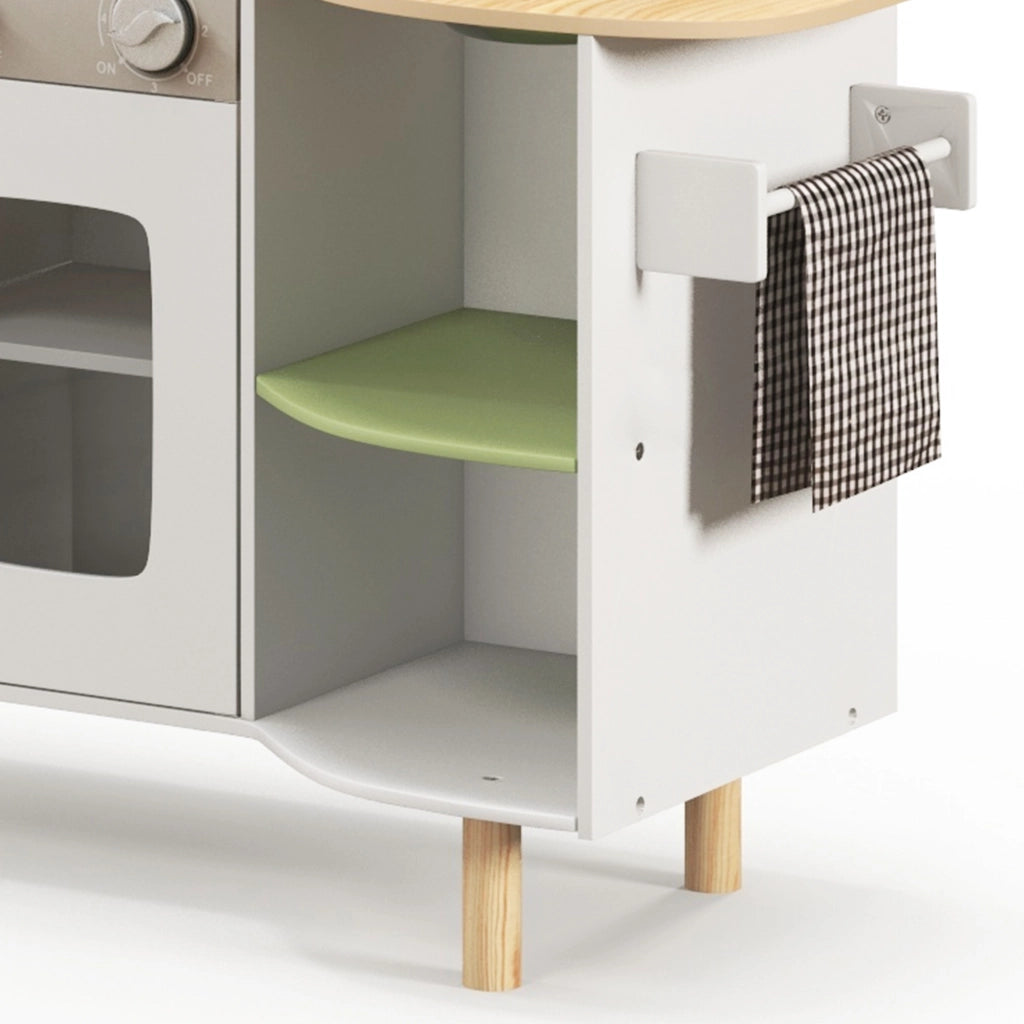 Casetta da Cucina per Bambini in Legno con Lavello e Accessori ¨C Zephmum ¨C Bianco 84x34x89 cm