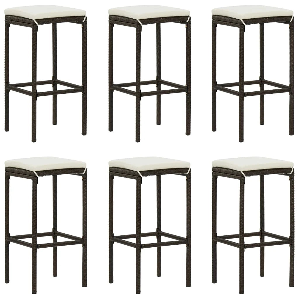 Set bar da giardino con cuscini 7 pz marrone 02_0013467