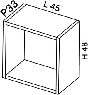 Pensile Cucina in Legno Nobilitato Wengè Mobile Alto con 1 Anta, Pensile Componibile Moderno Made in Italy (H48XL45XP33cm)
