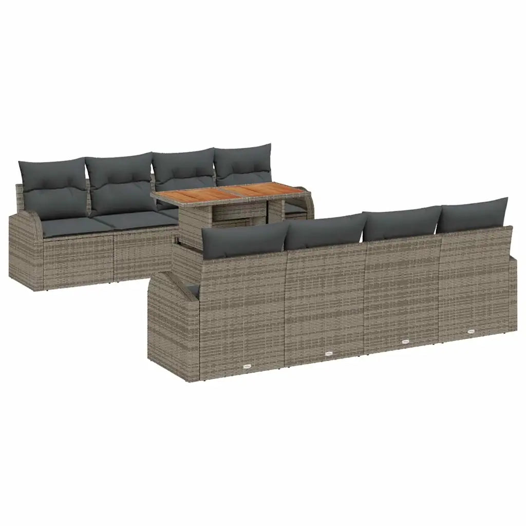 Set Divano da Giardino con cuscino 7 pcs Grigio