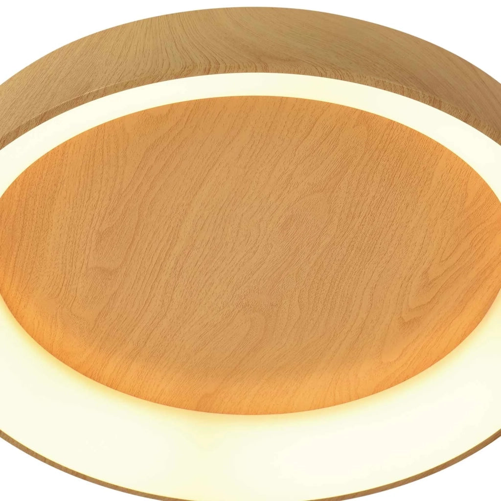 LÚZETE - PLAFONIERA LED 50W REGOLABILE CON TELECOMANDO EFFETTO LEGNO HARALD