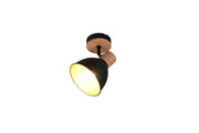 Faretto parete-soffitto DELUME 1xE27 nero legno