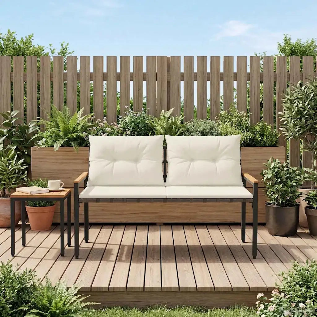 Panchina da esterno 2 -Seater 116 x 67,5 x 72 cm polyrattan 42025365
