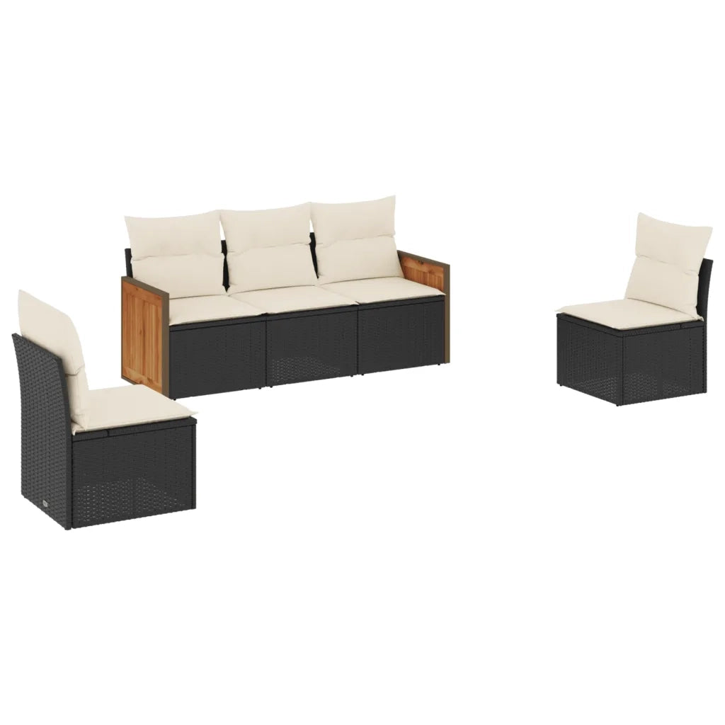 Set Divani da Giardino 5 pz con Cuscini in Polyrattan Nerocod mxl 112823