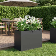Vaso da giardino Nero 60 x 30 x 50 cm Acciaio laminato a freddo 8005568