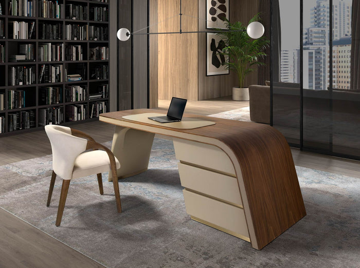 Sedia in velluto color crema