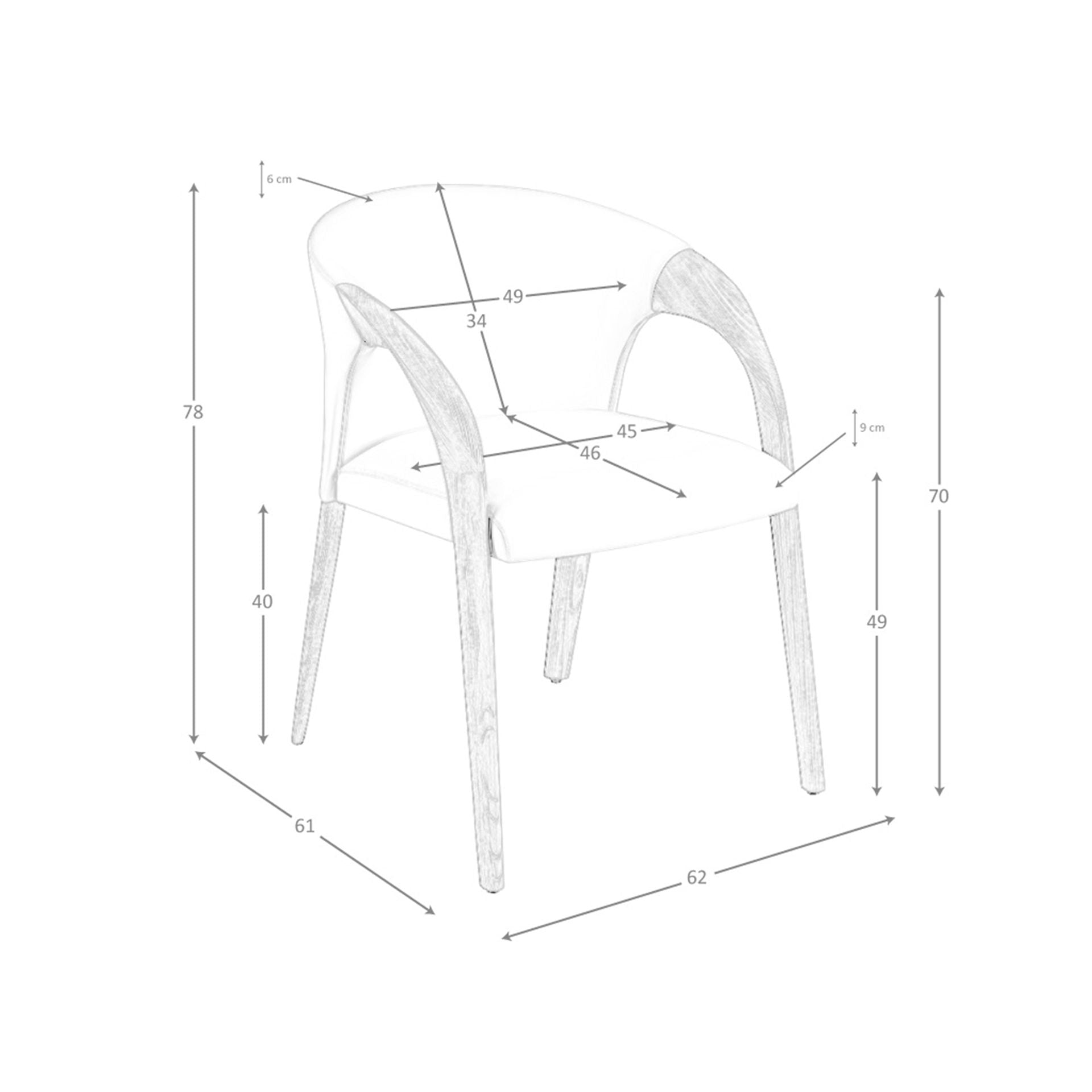 Sedia in velluto color crema