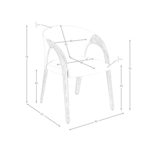 Sedia in velluto color crema