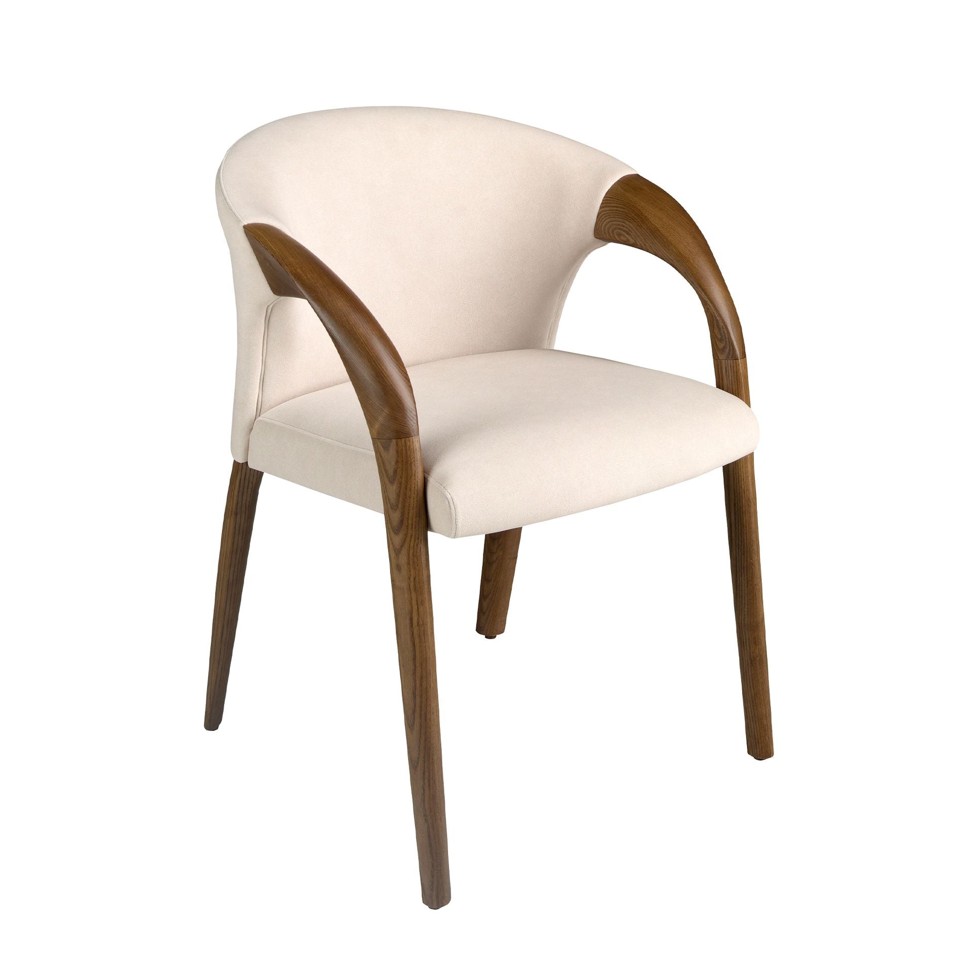 Sedia in velluto color crema