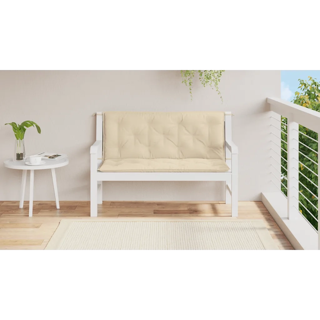 Cuscino per Panca Beige 120x(50+50)x7 cm in Tessuto Oxford