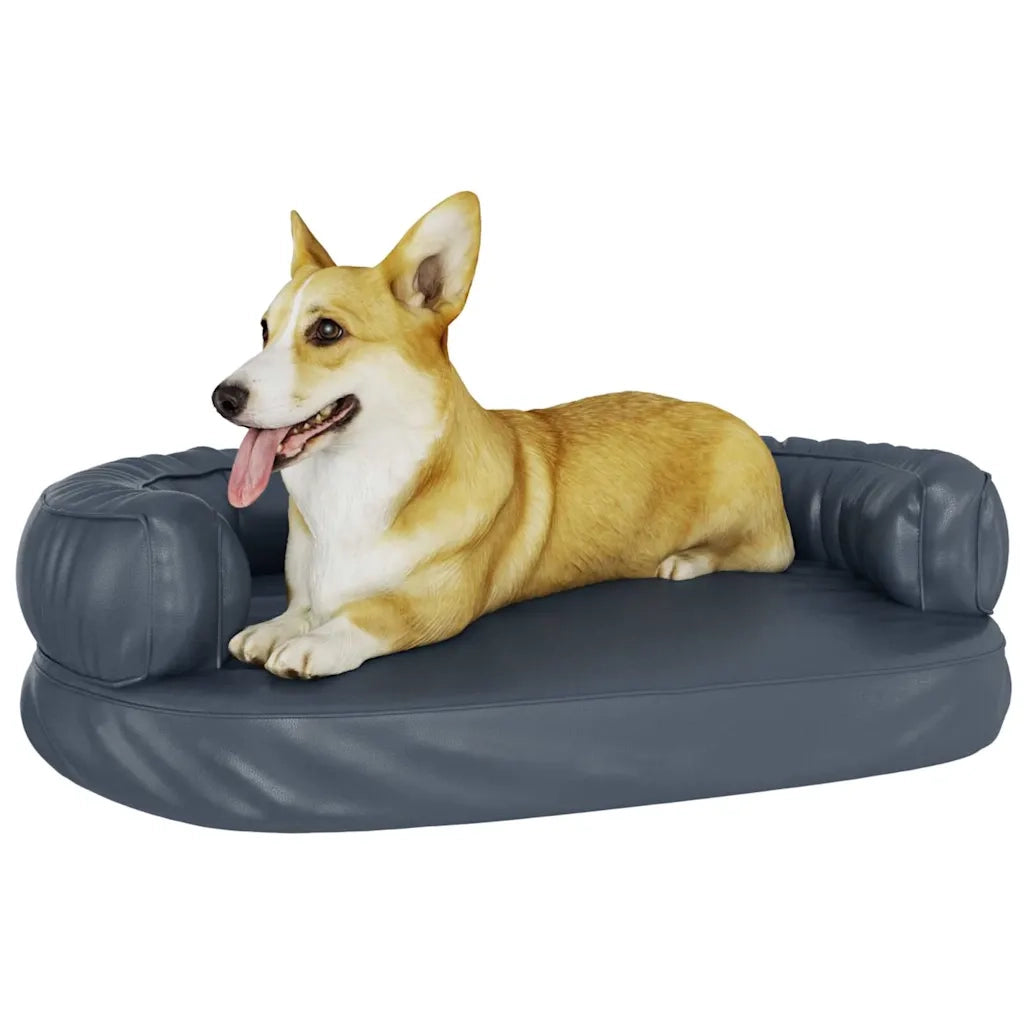 Letto Cani Ergonomico Gommapiuma Blu Scuro 75x53 cm Similpelle CFW1792114
