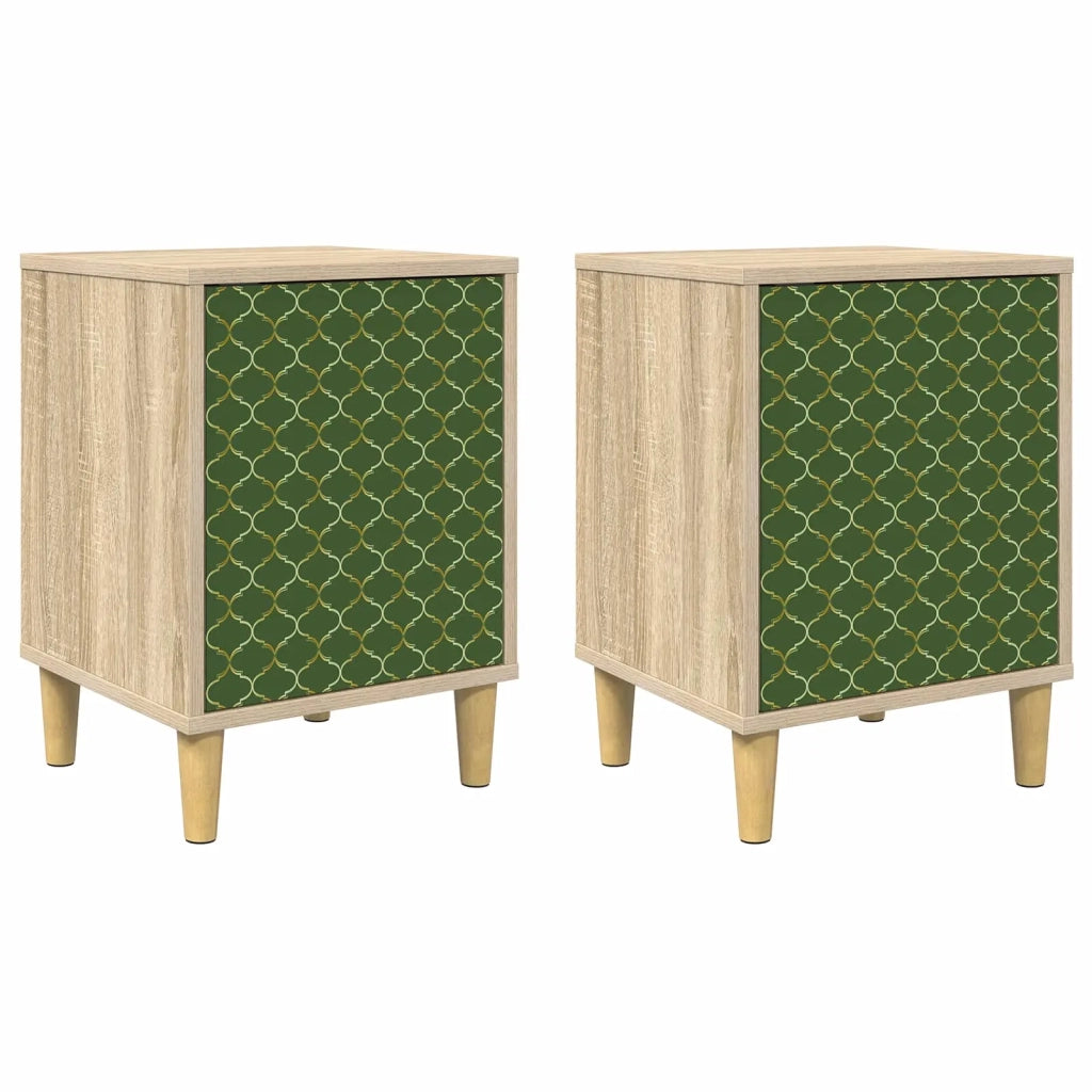 Armadio da Notte GELEEN 2 pz Rovere Sonoma 36 x 33 x 50 cm 8007194