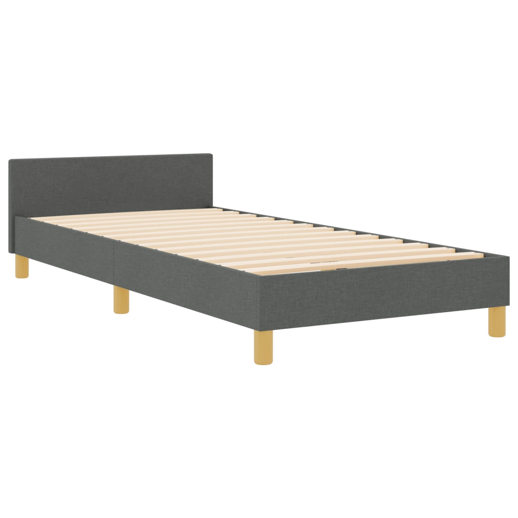 Letto Struttura  Grigio scuro 80x200 cm in Tessuto