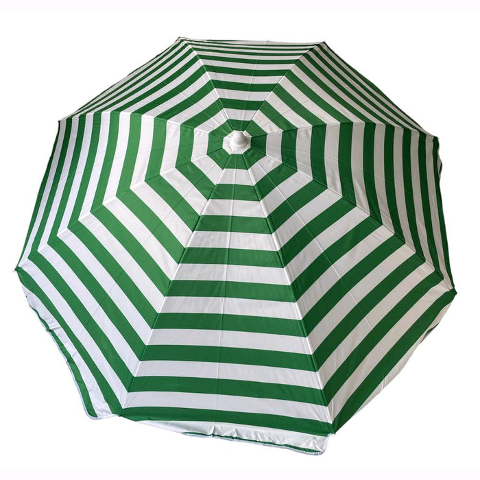 Ombrellone da Spiaggia Mare Diametro 200 cm Telo da 135 gr/mq Colore Bianco/Verde