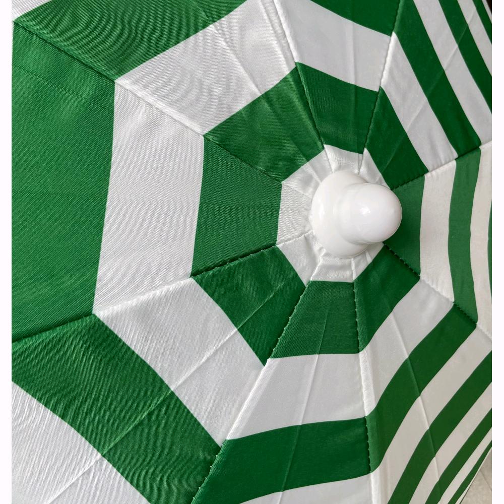 Ombrellone da Spiaggia Mare Diametro 200 cm Telo da 135 gr/mq Colore Bianco/Verde