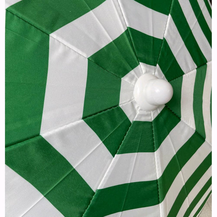 Ombrellone da Spiaggia Mare Diametro 200 cm Telo da 135 gr/mq Colore Bianco/Verde