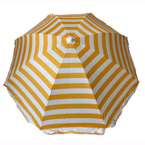 Ombrellone da Spiaggia Mare Diametro 200 cm Telo da 135 gr/mq Colore Bianco/Giallo