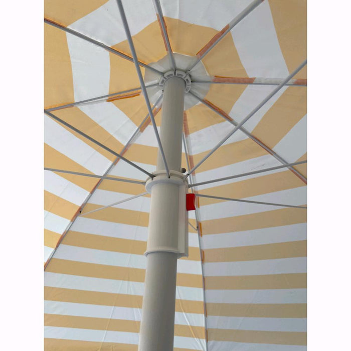 Ombrellone da Spiaggia Mare Diametro 200 cm Telo da 135 gr/mq Colore Bianco/Giallo