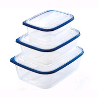 Tris di Contenitori Rettangolare per Alimenti in polipropilene Litro da Frigo 3 Pezzi